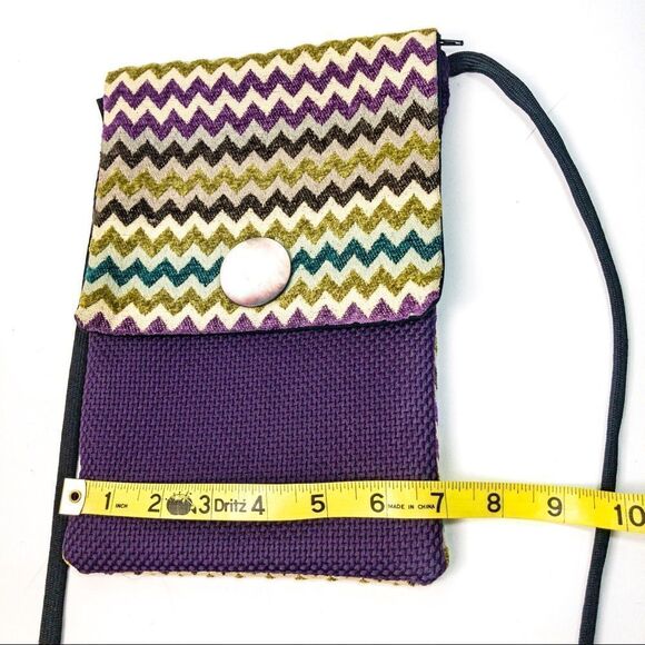 Handmade Chevron Fabric Pouch Crossbody Bag - Picture 8 of 8